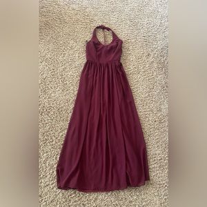 Full length bridesmaid dress in wine color. Size 4.